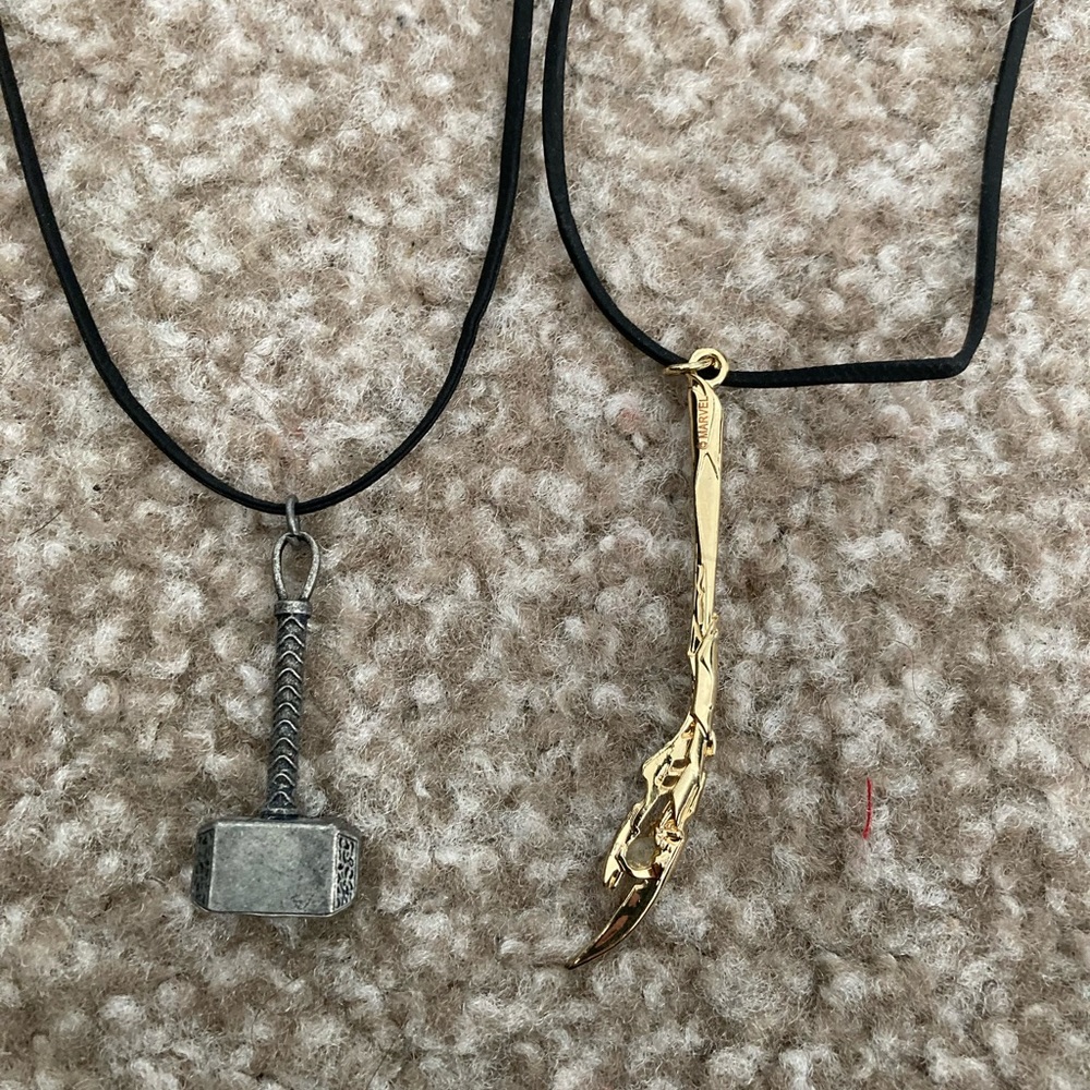 Thor and Loki Necklace Duo Black Cord